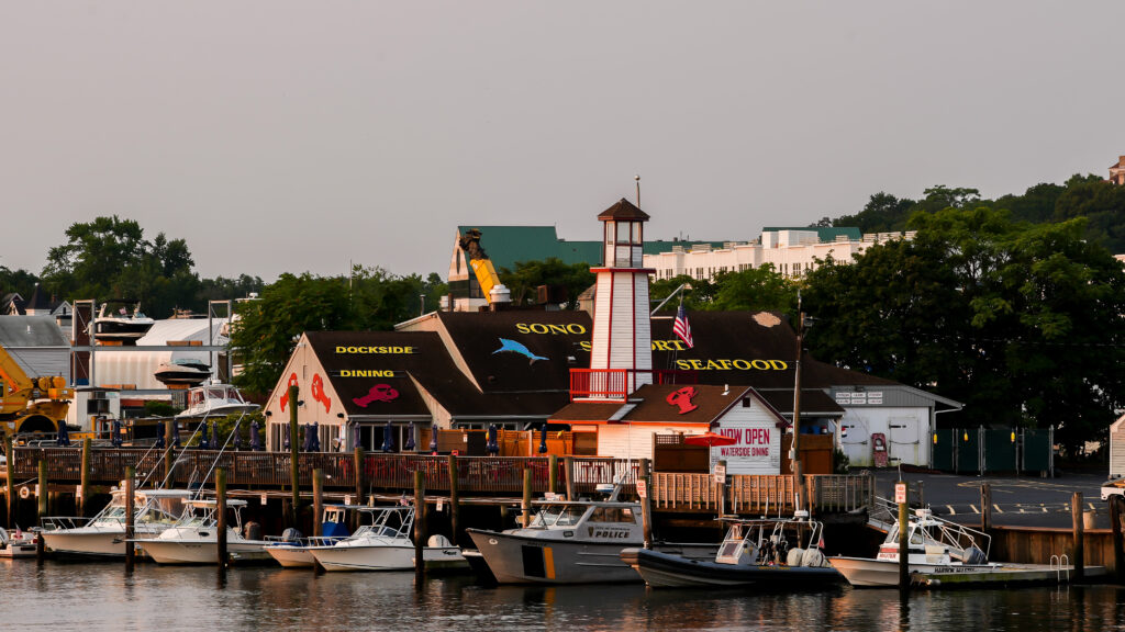 SoNo Seaport Seafood overlooking the Norwalk Connecticut Harbor